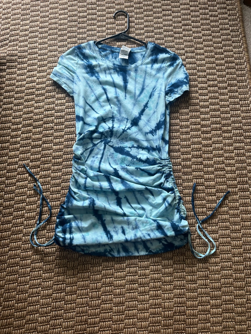 PINK Victoria's Secret Light Blue and Navy Tie-Dye Mini Dress
